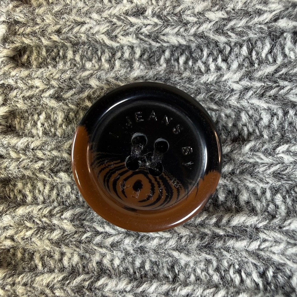 Buffalo Sweater Cardigan Jacket Men's Size Small Gray Fair Isle Sherpa Lined - Picture 6 of 8